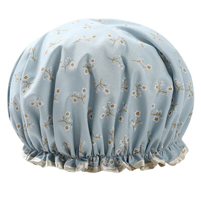 

〖Follure〗Printing Color Waterproof Shower Cap Bathing Cap Double Layered Shower Hat