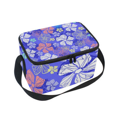 

ALAZA Lunch Box Insulated Lunch Bag Large Cooler Tote Bag Floral Seamless Pattern for Men Women Girls Boys