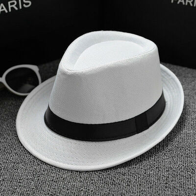

Unisex Straw Fedora Sun Hat Panama Trilby Crushable Mens Ladies Foldable Travel