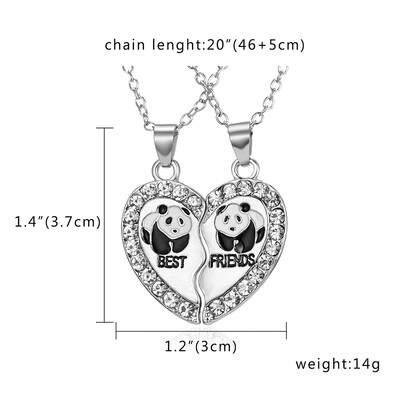

Friendship Card Necklace Couple Jewelry 2pcs BFF Heart Pendant Necklace Best Friends Forever 2 pcs Splicing Necklace Gift