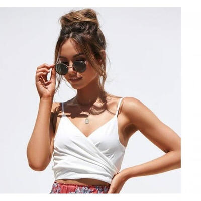 

Sexy Womens Adjustable Strap Crop Tops Camisole Vest Blouse Sleeveless V Neck AU