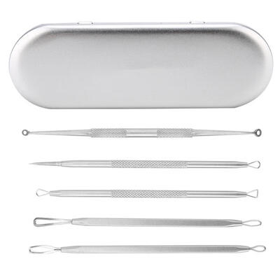 

Greensen 5pceset Stainless Steel Blackhead Blemish Remover Removal Double Head Needle Kit Tool With Box