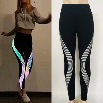 

Rainbow Reflective Leggings Gym Fitness Yoga Pants Sportswear Workout Dance