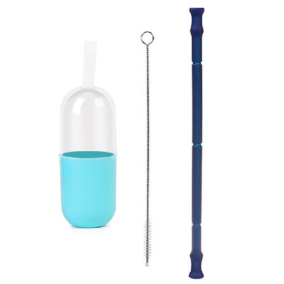 

Portable Collapsible Straws Food Grade Silicone Drinking Straw with Storage Case Cleaning Brush for Traveling Hotel Party Househol