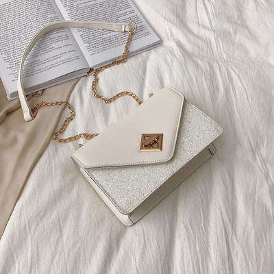 

Korean version of the simple tote bag 2019 new small fragrance womens bag shoulder Messenger bag net red with the chain bag