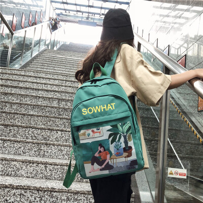 

Ins schoolbag female Korean version of junior&senior high school students hundred sets of large capacity simple ancient feelin