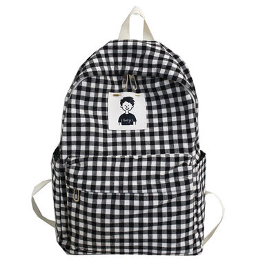 

Ins wind bag Korean high school students campus simple Mori Joker ancient feeling girl Plaid backpack