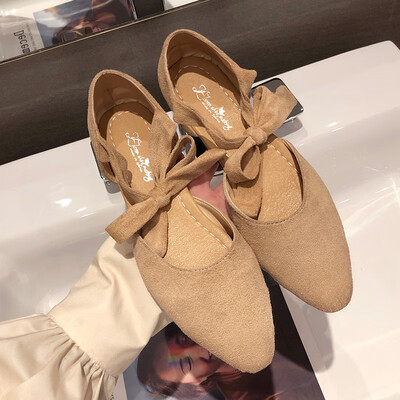 

Pointed crossed wrists strapped fairy shoes spring Korean version flat bottom shallow mouth girl sandals students sandals