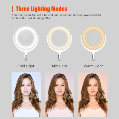 

12 Inch Photography LED Ring Video Light Dimmable Tabletop Beautify Fill Light 10W 2800LM USB Powered White Light Warm Light Mix