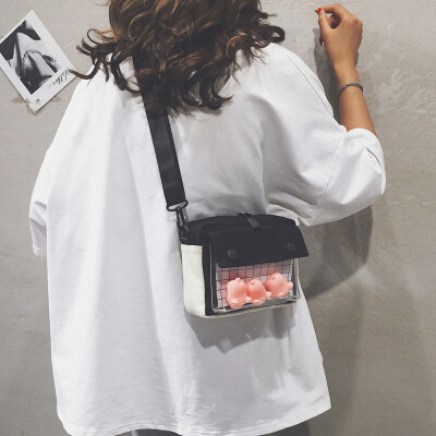 

Net red texture small bag female new 2019 cute small square bag Korean version of the wild girl canvas shoulder Messenger bag