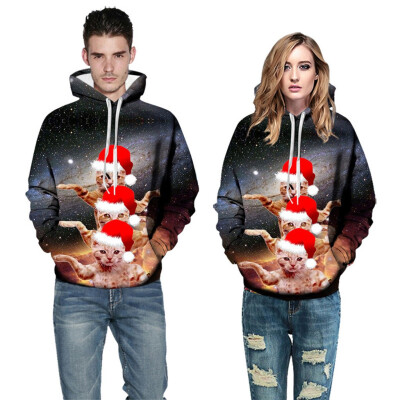 

Toponeto Mens Casual Christmas Funny 3D Print Party Long Sleeve Hoodie Top Blouse Coat