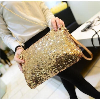 

UK Womens Clutch Bag Glitter Sparkling Bling Sequin Purse Evening Party Handbags