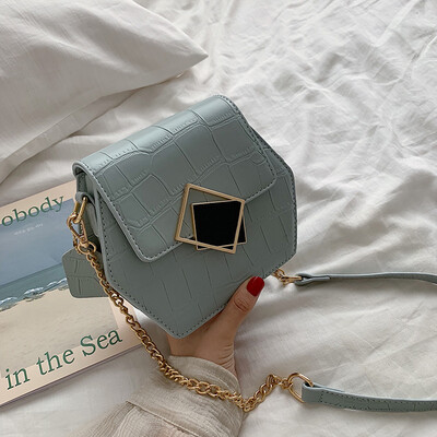 

Hong Kong style small bag female new wild stone pattern shoulder diagonal package fashion chain small square package tid