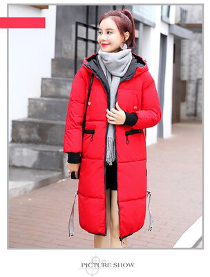 

Winter 2018 new womens jacket down cotton winter jacket womens long cap cotton-padded jacket womens winter coat