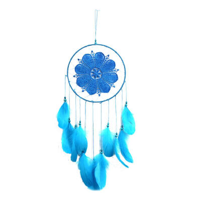 

Handmade Feathers Beads Crochet Dream Catcher Home Wall Art Hanging Decor