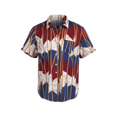 

Mens Hawaiian Summer Floral Printed Beach Short Sleeve Camp Shirt Tops Blouse