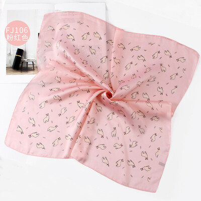 

Spring&summer small square scarf female Korean decorative art wild scarf Korean chiffon retro small scarf FJ106