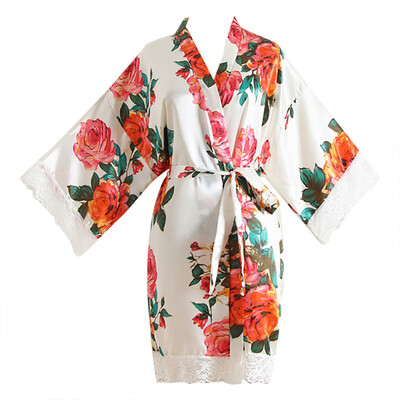 

Toponeto Women Sexy Lace Peony FlowerBlossom Kimono Dressing Gown Bath Robe Lingerie