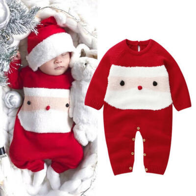 

Christmas Toddler Baby Girl Boy Wool Knit Romper One-Piece Warm Outfits Clothes