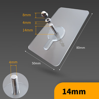

Toponeto Nail Free Wall Hook Screw Adhesive Non-Trace No Drilling for Bathroom Kitchen