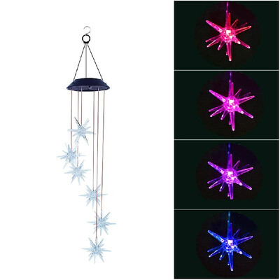 

Solar Power Wind Bell Lights Color Changing Wind Chimes Spiral Spinner Portable Wind Mobile Waterproof for Patio Yard Garden Home