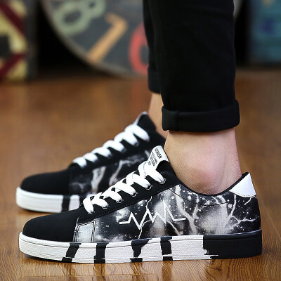 

Autumn Korean version of mens shoes Joker student board shoes summer mens canvas tide shoes net red cloth shoes