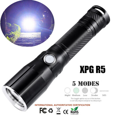 

Saidsome 5 Modes XPG-R5 Waterproof Flashlight Outdoor LED Super Bright 18650 Torch Light flashlight lamp