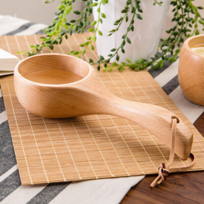 

Portable Wooden Spoon Rice Scoop Sauna Water Ladle Bailer Kitchen Utensil Tool