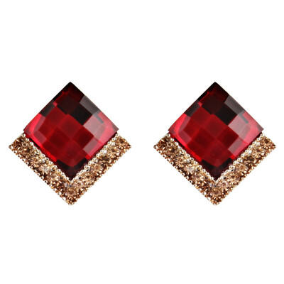 

Women Crystal Rhinestone Multicolor Earrings Elegant Ladies Personality Super Large Stud Earrings