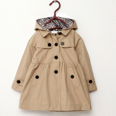 

Toddler Girls Kid Jacket Trench Coat Hooded Windbreaker Outerwear Blouse Clothes