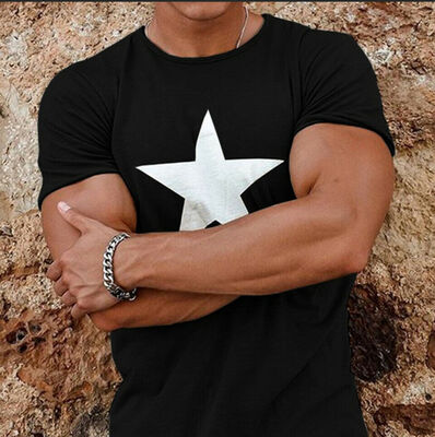 

Summer Mens Slim Short Sleeve T-Shirt Casual Sports Fitness Muscle T-Shirt
