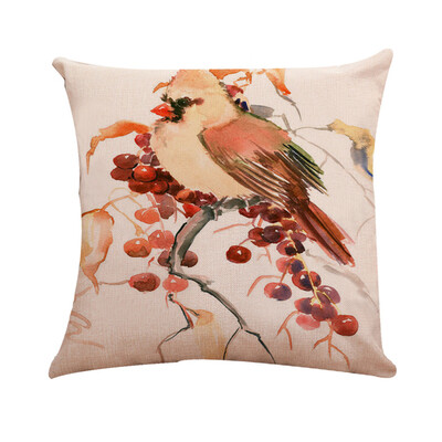 

〖Follure〗Bird Tree Cotton Linen Pillow Case Cushion Cover Waist Cover Home Decor