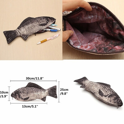 

Siaonvr Carp Pen Bag Realistic Fish Shape Make-up Pouch Pen Pencil Case With Zipper