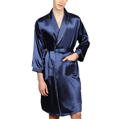 

Mens Casual Sleepwear Robes Pajamas Solid Nightwear Loose V-neck Loungewear