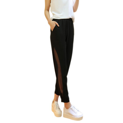 

New Hot Seller Plus size Women Haren Pants Summer Harlan high waist loose thin section chiffon pants Black Pants