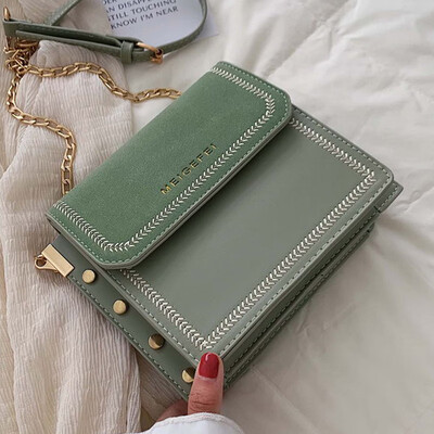 

Foreign style bag women 2019 new Joker chain matte shoulder bag fashion chain slung small square bag