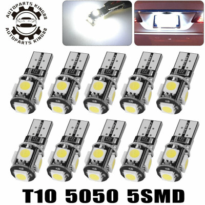 

10X CANBUS White T10 5050 LED Dome Map License Interior Light Bulbs 161 175 2825