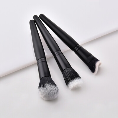 

〖Follure〗3PCS Wood Handle Synthetic Oblique Top Buffer Brush For Face Liquid Foundation