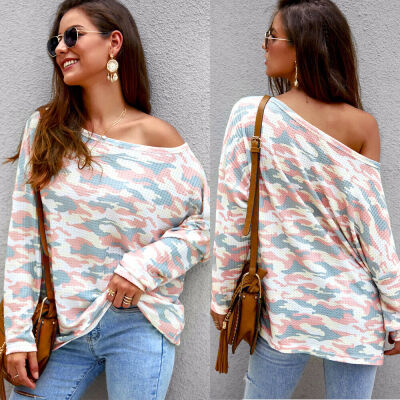 

Women Long Sleeve Off Shoulder Casual Sweater Lady Sweatshirt Jumper Loose Tops