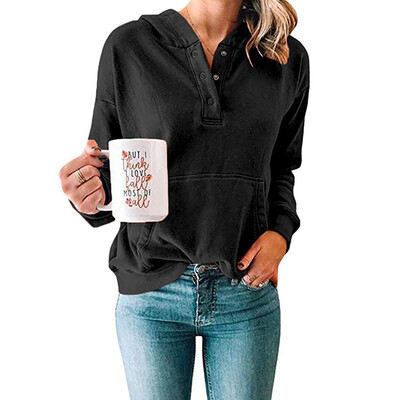 

Starmoon Womens Casual Solid Shirts Long Sleeves Hooded Pullover Sweatshirt Tops Blouse