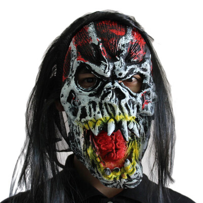 

Creepy Latex Mask With Hair Halloween Horror Mask For Adults And Teens Cosplay Party Decor Prank Props Mascaras Halloween Mask