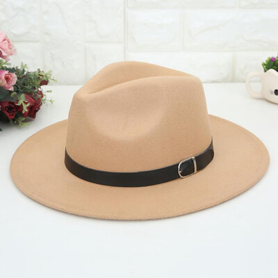 

1 Pc Warm Woolen Retro Hat Simple Plain Pattern Ladies Hat Wedding Hat