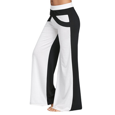 

Wide Leg Pants with Color Block