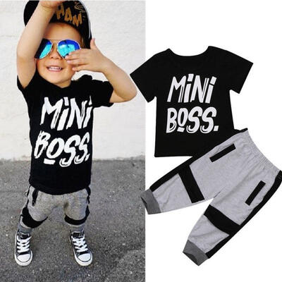 

2PCS Set Toddler Kids Boys T-shirt Tops Harem Pants Summer Outfits Age 1-6Y