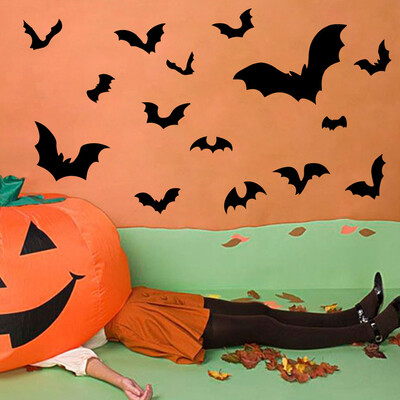 

〖Follure〗Happy Halloween Black Bat Halloween Wall Sticker Home Decor