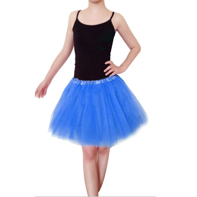 

Women Girls Casual Mini Skirt Ballet Dancewear Layers Elastic Waist Solid Color