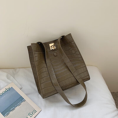 

High-level womens bag chic alligator-style alligator new 2019 Korean-style one-shoulder one-shoulder one-shoulder one-s