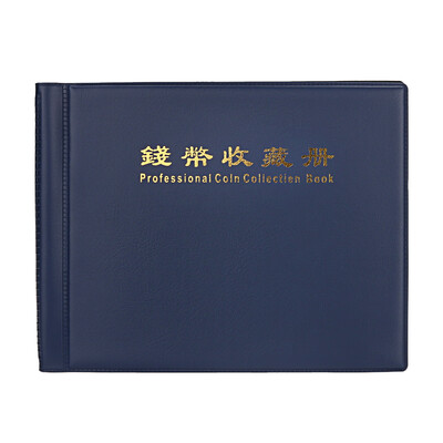 

180 Coin Cases HolderCollection Penny Album Book Pockets Storage Dark Blue