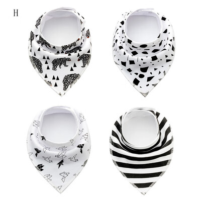 

Cotton Baby Bibs Newborn Triangle Feeding Nursing Bandana Burp Cloths 4Pcs