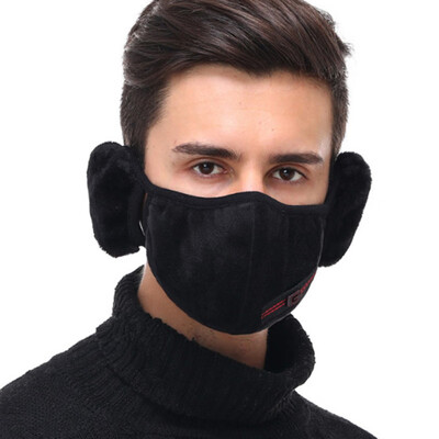 

Men Dustproof Warm Winter 2in1 Mask Cover Earmuffs Outerdoor Riding Running